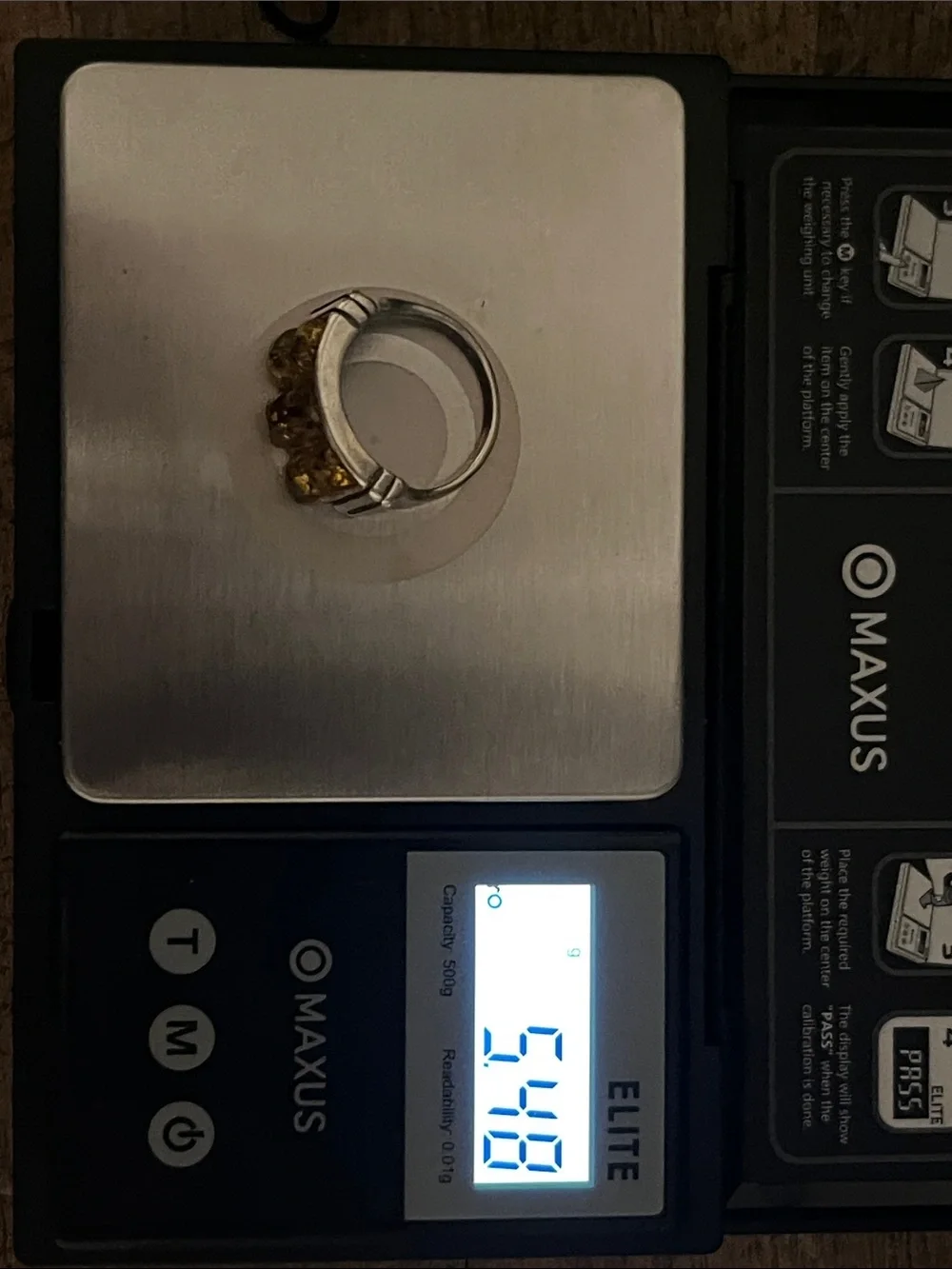Vintage Poland 925 Silver 925 Amber Grid Ring - Unisex